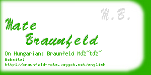 mate braunfeld business card